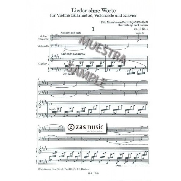 Mendelssohn: Six songs without words