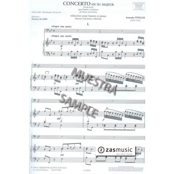 Vivaldi: Concierto en Si b M F. VIII nº 35