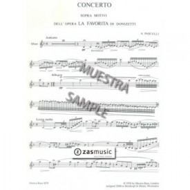 PASCULLI, ANTONINO (1842-1924): CONCERTO SOPRA MOTIVI DELL´OPERA LA FAVORITA DI DONIZETTI FOR OBOE AND PIANO