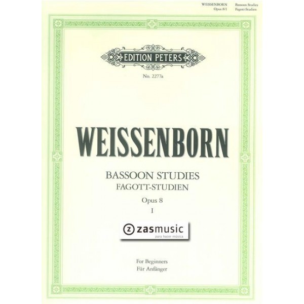 Weissenborn: Bassoon studies Op. 8 Vol. I for Beginners