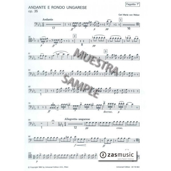 WEBER: ANDANTE E RONDO UNGARESE, OP. 35 FAGOT I