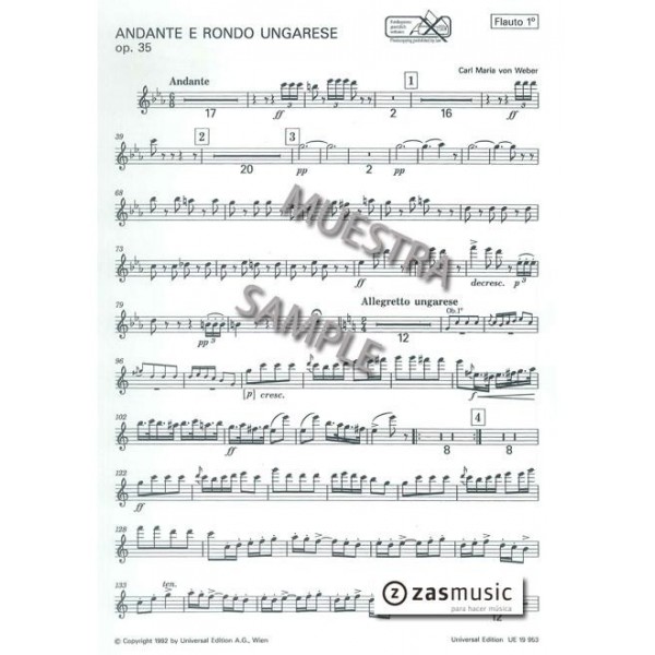 WEBER: ANDANTE E RONDO UNGARESE, OP. 35 FLAUTA I