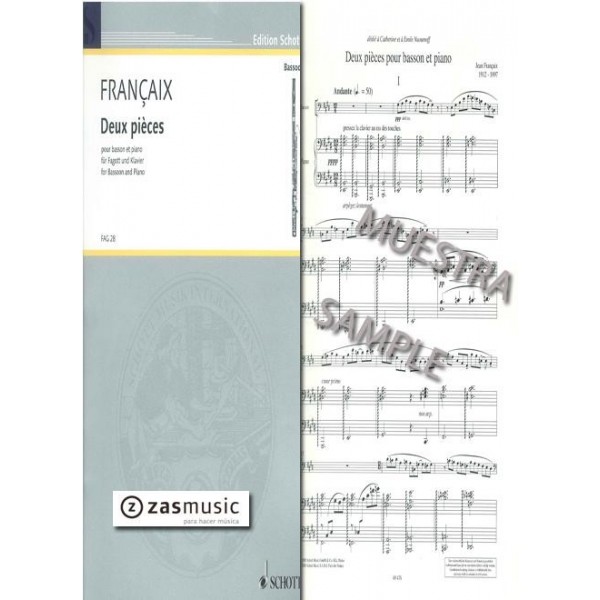 Françaix: Deux pièces (1996) pour basson et piano