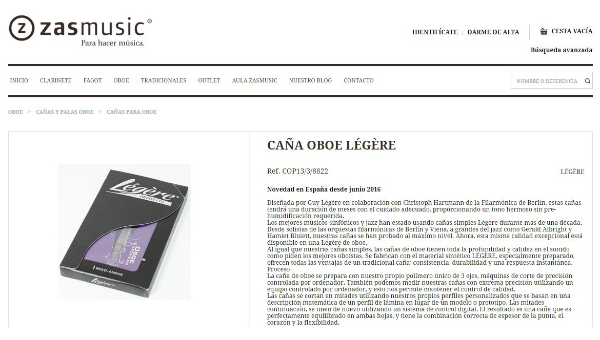 Caña oboe Légère. Si vale la pena.
