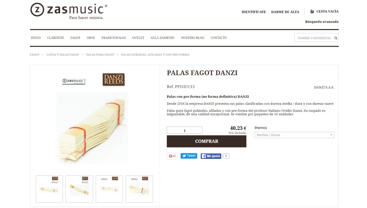 Palas preforma DANZI con distinta dureza