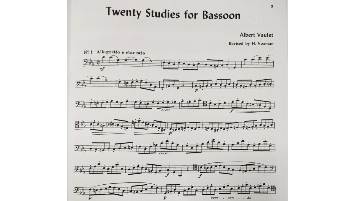 ¿Conoces los 20 estudios para fagot de Albert Vaulet?