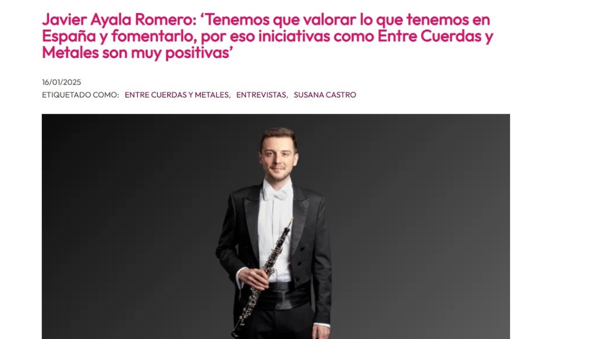Entrevista de Susana Castro al oboísta Javier Ayala en Melómano